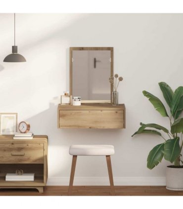 vidaXL Dressing Table Brown 60 x 40 x 70 cm Engineered Wood — Colour: Artisan oak, Model: without led
