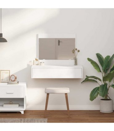 vidaXL Dressing Table White 83 x 40 x 70 cm Engineered Wood — Model: without led