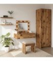 vidaXL Dressing Table Brown 83 x 40 x 70 cm Engineered Wood — Colour: Old wood, Model: with led