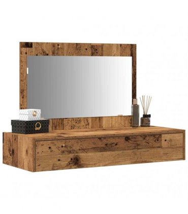 vidaXL Dressing Table Brown 100 x 40 x 70 cm Engineered Wood — Colour: Old wood, Model: without led