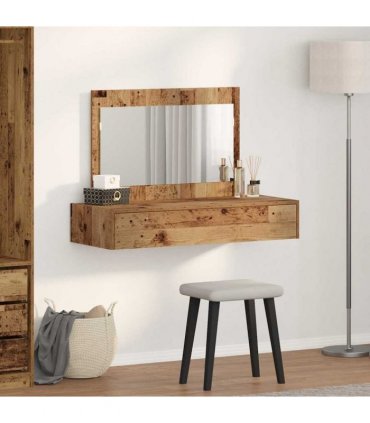 vidaXL Dressing Table Brown 100 x 40 x 70 cm Engineered Wood — Colour: Old wood, Model: without led