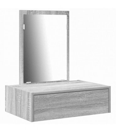 vidaXL Dressing Table with Drawer Grey 60 x 40 x 70 cm Engineered Wood — Colour: Grey sonoma, Model: without led