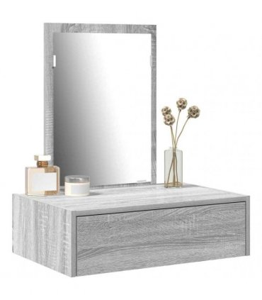 vidaXL Dressing Table with Drawer Grey 60 x 40 x 70 cm Engineered Wood — Colour: Grey sonoma, Model: without led