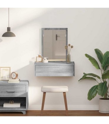 vidaXL Dressing Table with Drawer Grey 60 x 40 x 70 cm Engineered Wood — Colour: Grey sonoma, Model: without led