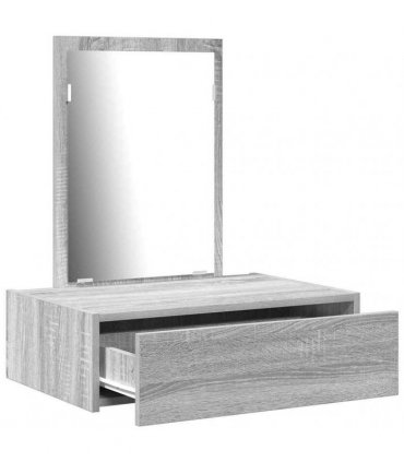 vidaXL Dressing Table with Drawer Grey 60 x 40 x 70 cm Engineered Wood — Colour: Grey sonoma, Model: without led