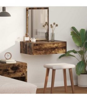 vidaXL Dressing Table Brown 60 x 40 x 70 cm Engineered Wood — Colour: Smoked oak, Model: without led
