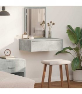 vidaXL Dressing Table with Drawer Grey 60 x 40 x 70 cm Engineered Wood — Colour: Concrete grey, Model: without led