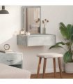 vidaXL Dressing Table with Drawer Grey 60 x 40 x 70 cm Engineered Wood — Colour: Concrete grey, Model: without led