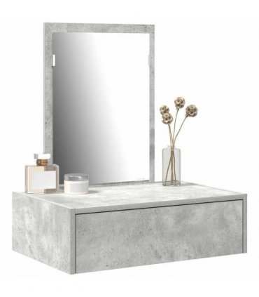 vidaXL Dressing Table with Drawer Grey 60 x 40 x 70 cm Engineered Wood — Colour: Concrete grey, Model: without led