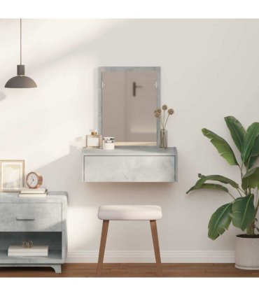 vidaXL Dressing Table with Drawer Grey 60 x 40 x 70 cm Engineered Wood — Colour: Concrete grey, Model: without led