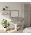 vidaXL Dressing Table Grey 100 x 40 x 70 cm Engineered Wood — Colour: Concrete grey, Model: with led