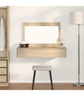 vidaXL Dressing Table Brown 100 x 40 x 70 cm Engineered Wood — Colour: Sonoma oak, Model: without led
