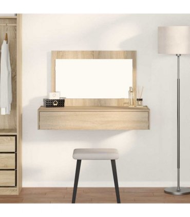vidaXL Dressing Table Brown 100 x 40 x 70 cm Engineered Wood — Colour: Sonoma oak, Model: without led