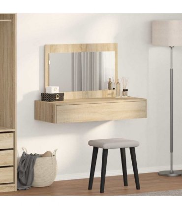 vidaXL Dressing Table Brown 100 x 40 x 70 cm Engineered Wood — Colour: Sonoma oak, Model: without led