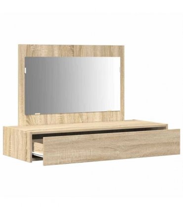 vidaXL Dressing Table Brown 100 x 40 x 70 cm Engineered Wood — Colour: Sonoma oak, Model: without led