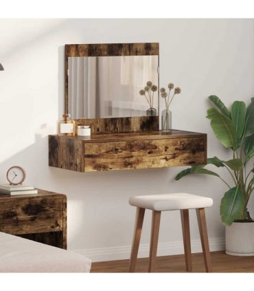 vidaXL Dressing Table Brown 83 x 40 x 70 cm Engineered Wood — Colour: Smoked oak, Model: without led