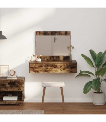 vidaXL Dressing Table Brown 83 x 40 x 70 cm Engineered Wood — Colour: Smoked oak, Model: without led