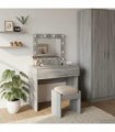 vidaXL Dressing Table with Drawer Grey 83 x 40 x 70 cm Engineered Wood — Colour: Grey sonoma, Model: with led