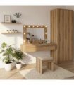vidaXL Dressing Table Brown 100 x 40 x 70 cm Engineered Wood — Colour: Artisan oak, Model: with led