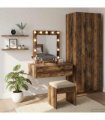 vidaXL Dressing Table Brown 60 x 40 x 70 cm Engineered Wood — Colour: Smoked oak, Model: with led