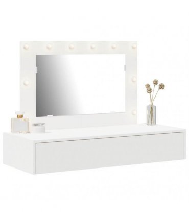 vidaXL Dressing Table White 100 x 40 x 70 cm Engineered Wood — Model: with led