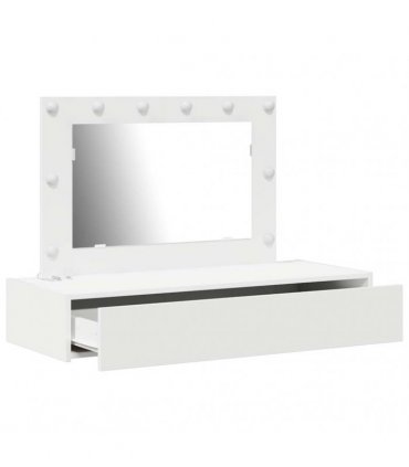 vidaXL Dressing Table White 100 x 40 x 70 cm Engineered Wood — Model: with led