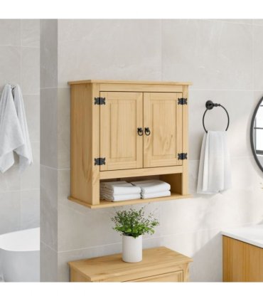 vidaXL Bathroom Wall Cabinet Corona 70x33x71.5 cm Solid Wood Pine