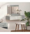 vidaXL Dressing Table with Drawer Grey 83 x 40 x 70 cm Engineered Wood — Colour: Concrete grey, Model: without led