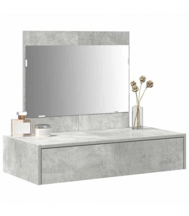 vidaXL Dressing Table with Drawer Grey 83 x 40 x 70 cm Engineered Wood — Colour: Concrete grey, Model: without led