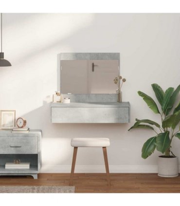 vidaXL Dressing Table with Drawer Grey 83 x 40 x 70 cm Engineered Wood — Colour: Concrete grey, Model: without led