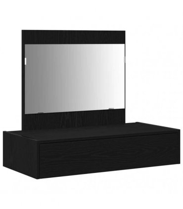 vidaXL Dressing Table Black 83 x 40 x 70 cm Engineered Wood — Colour: Black oak, Model: without led