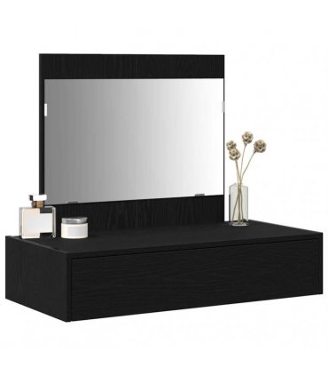vidaXL Dressing Table Black 83 x 40 x 70 cm Engineered Wood — Colour: Black oak, Model: without led