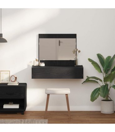 vidaXL Dressing Table Black 83 x 40 x 70 cm Engineered Wood — Colour: Black oak, Model: without led