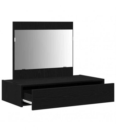 vidaXL Dressing Table Black 83 x 40 x 70 cm Engineered Wood — Colour: Black oak, Model: without led