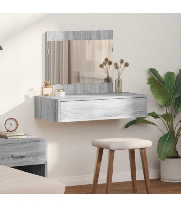 vidaXL Dressing Table with Drawer Grey 83 x 40 x 70 cm Engineered Wood — Colour: Grey sonoma, Model: without led