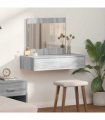 vidaXL Dressing Table with Drawer Grey 83 x 40 x 70 cm Engineered Wood — Colour: Grey sonoma, Model: without led