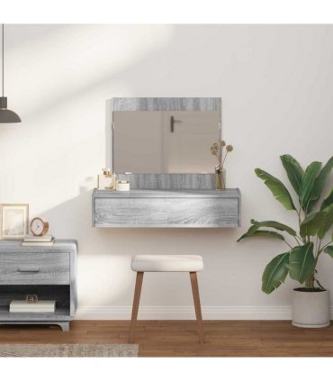 vidaXL Dressing Table with Drawer Grey 83 x 40 x 70 cm Engineered Wood — Colour: Grey sonoma, Model: without led