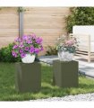 vidaXL Plant Stand 2 pcs Olive green 24 x 24 x 35 cm Steel — Model: 2x (35 cm)