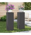 vidaXL Plant Stand 2 pcs Black 24 x 24 x 75 cm Steel — Model: 2x (75 cm)