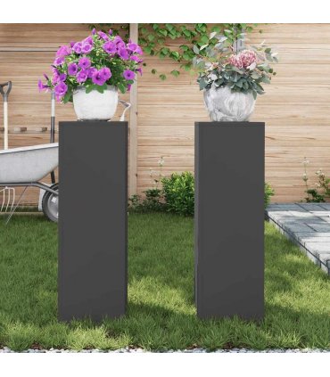 vidaXL Plant Stand 2 pcs Black 24 x 24 x 75 cm Steel — Model: 2x (75 cm)