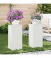 vidaXL Plant Stand 2 pcs White 24 x 24 x 55 cm Steel — Model: 2x (55 cm)