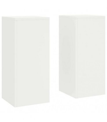 vidaXL Plant Stand 2 pcs White 24 x 24 x 55 cm Steel — Model: 2x (55 cm)
