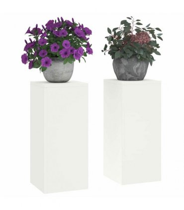 vidaXL Plant Stand 2 pcs White 24 x 24 x 55 cm Steel — Model: 2x (55 cm)