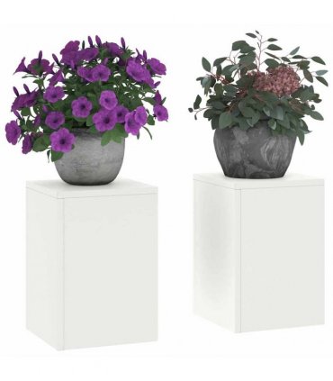 vidaXL Plant Stand 2 pcs White 24 x 24 x 35 cm Steel — Model: 2x (35 cm)