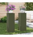 vidaXL Plant Stand 2 pcs Olive green 24 x 24 x 75 cm Steel — Model: 2x (75 cm)