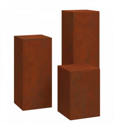 vidaXL Plant Stand 3 pcs Rusty Weathering Steel — Model: 3x (35/55/75 cm)