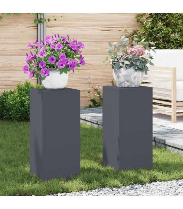 vidaXL Plant Stand 2 pcs Anthracite 24 x 24 x 55 cm Steel — Model: 2x (55 cm)