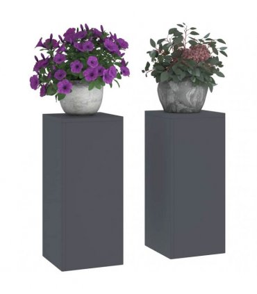 vidaXL Plant Stand 2 pcs Anthracite 24 x 24 x 55 cm Steel — Model: 2x (55 cm)