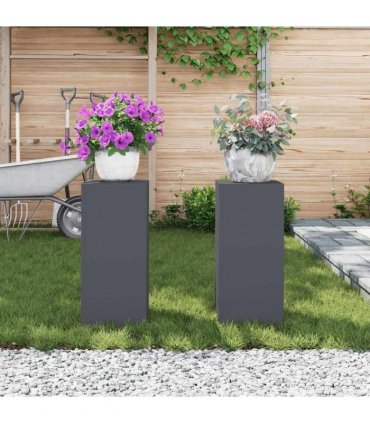 vidaXL Plant Stand 2 pcs Anthracite 24 x 24 x 55 cm Steel — Model: 2x (55 cm)