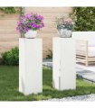 vidaXL Plant Stand 2 pcs White 24 x 24 x 75 cm Steel — Model: 2x (75 cm)